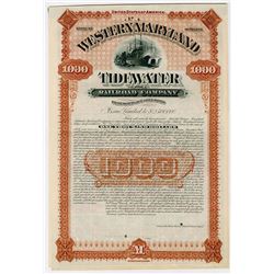 Western Maryland Tidewater Railroad Co. 1891. Specimen Bond.