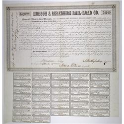 Hudson & Berkshire Rail-Road Co. 1848. I/U Bond with Millard Filmore's Signature as Comptroller.
