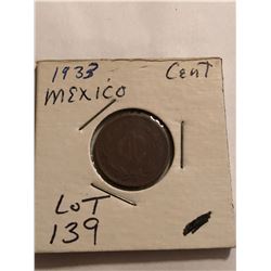 1933 Mexico 1 Cent Nice Early Coin