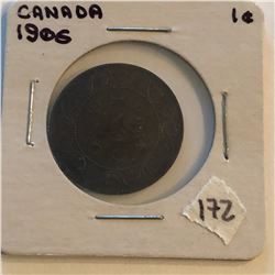 Very Nice 1906 Canada Large Cent in a Old Holder