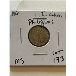 1960 Philippines 10 Centavos MS High Grade