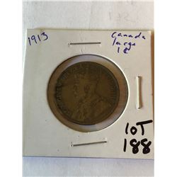 1913 Canada Large One Cent Nice Early Coin