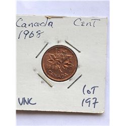 1968 Canada 1 Cent in UNC High Grade