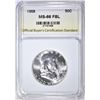Image 1 : 1958 FRANKLIN HALF DOLLAR, OBCS GEM BU FBL