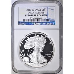 2013-W SILVER EAGLE, NGC PF-70 ULTRA CAMEO