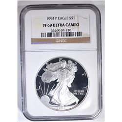 1994-P AMERICAN SILVER EAGLE NGC PF-69 ULTRA CAMEO