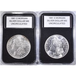 1881-S & 1881-O UNC MORGAN DOLLARS