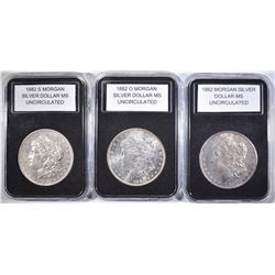 1882-P,O & S MORGAN DOLLARS  UNC