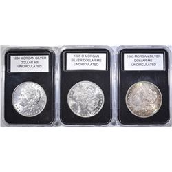 1885, 1885-O & 1886 UNC MORGAN DOLLARS
