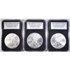 Image 1 : 2008 & 2 2009 AMERICAN SILVER EAGLES UNC