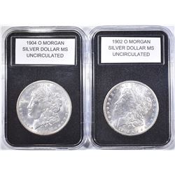 1902-O & 1904-O UNC MORGAN DOLLARS