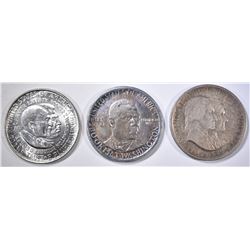3 COMMEM HAL DOLLAR LOT: