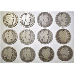 LOT OF 12 BARBER QUARTERS