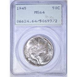 1945  WALKING LIBERTY HALF DOLLAR  PCGS MS-64