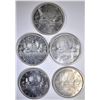 Image 1 : 5-BU 1965 CANADIAN SILVER DOLLARS