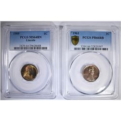 2 PCGS GRADED LINCOLN CENTS