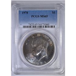 1978 IKE DOLLAR PCGS MS-65 COLOR