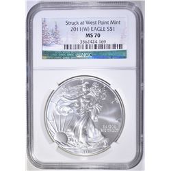 2011 (W) AMERICAN SILVER EAGLE, NGC MS-70