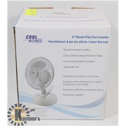 COOLWORKS CLIP DESK FAN IN BOX