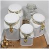 LOT OF WHITE CERAMIC KITCHEN CANISTERS