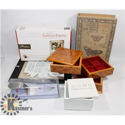 BOX OF PICTURE FRAMES AND MORE