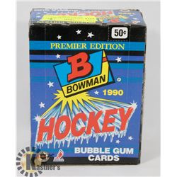 BOX OF 1990 BOWMAN PREMIER EDITION HOCKEY BUBBLE