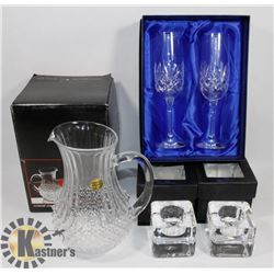 FLAT OF 3 GLASS CRYSTAL ITEMS (2 )ROSENTHAL