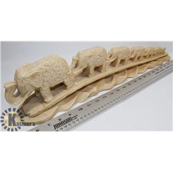 VINTAGE CARVED SOAP STONE 7 ELEPHANT