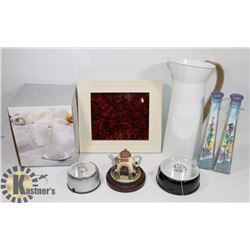 FLAT OF ASSORTED HOME DÉCOR ITEMS INCLUDING