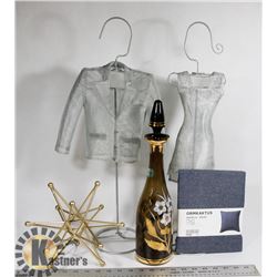 FLAT OF HOME DÉCOR INCLUDING BOHEMIAN CRYSTAL