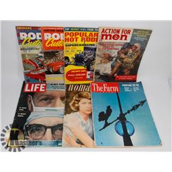 FLAT OF 7 VINTAGE MAGAZINES.