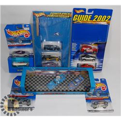 FLAT OF ASSORTED VINTAGE NEW IN PACKAGE HOTWHEELS.