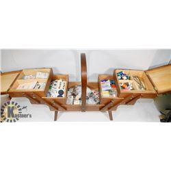 VINTAGE ACCORDION SEWING BOX