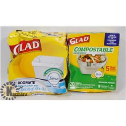 BAG OF GLAD GARBAGE BAGS