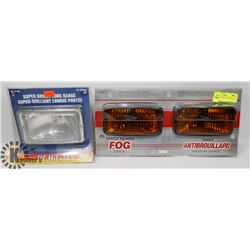 PAIR OF FOG LAMPS & LONG RANGE LIGHT