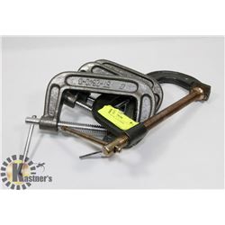 LOT OF 4 METAL C-CLAMPS