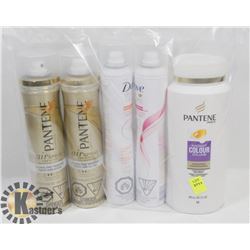 BAG OF HAIR SPRAY AND SHAMPOO