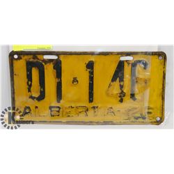 1926  ALBERTA LICENCE PLATE