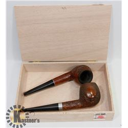 2 BRIARWOOD PIPES IN CIGAR BOX