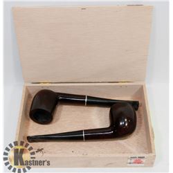 2 BRIARWOOD PIPES IN CIGAR BOX