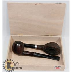 2 BRIARWOOD PIPES IN CIGAR BOX