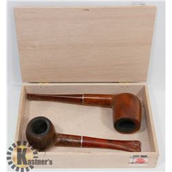 2 BRIARWOOD PIPES IN CIGAR BOX