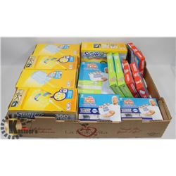 FLAT OF MR CLEAN MAGIC ERASERS AND SWIFFER