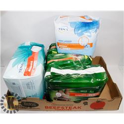 FLAT OF ASSORTED INCONTINENCE BRIEFS