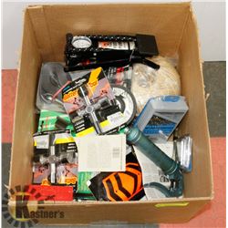 BOX OF VARIOUS TOOLS & MORE