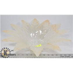 LARGE PEACH COLOURED ART GLASS BOWL