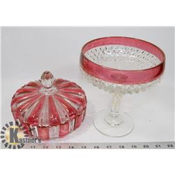 SET OF CRANBERRY GLASS ITEMS