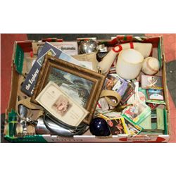 ESTATE BOX OF MIXED ANTIQUES AND COLLECTIBLES.