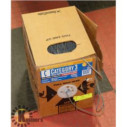BOX OF CAT 3 VOICE COMMUNICATION CABLE.