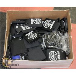 BOX W/OVER 100 NEW DRINK COZIES FOR